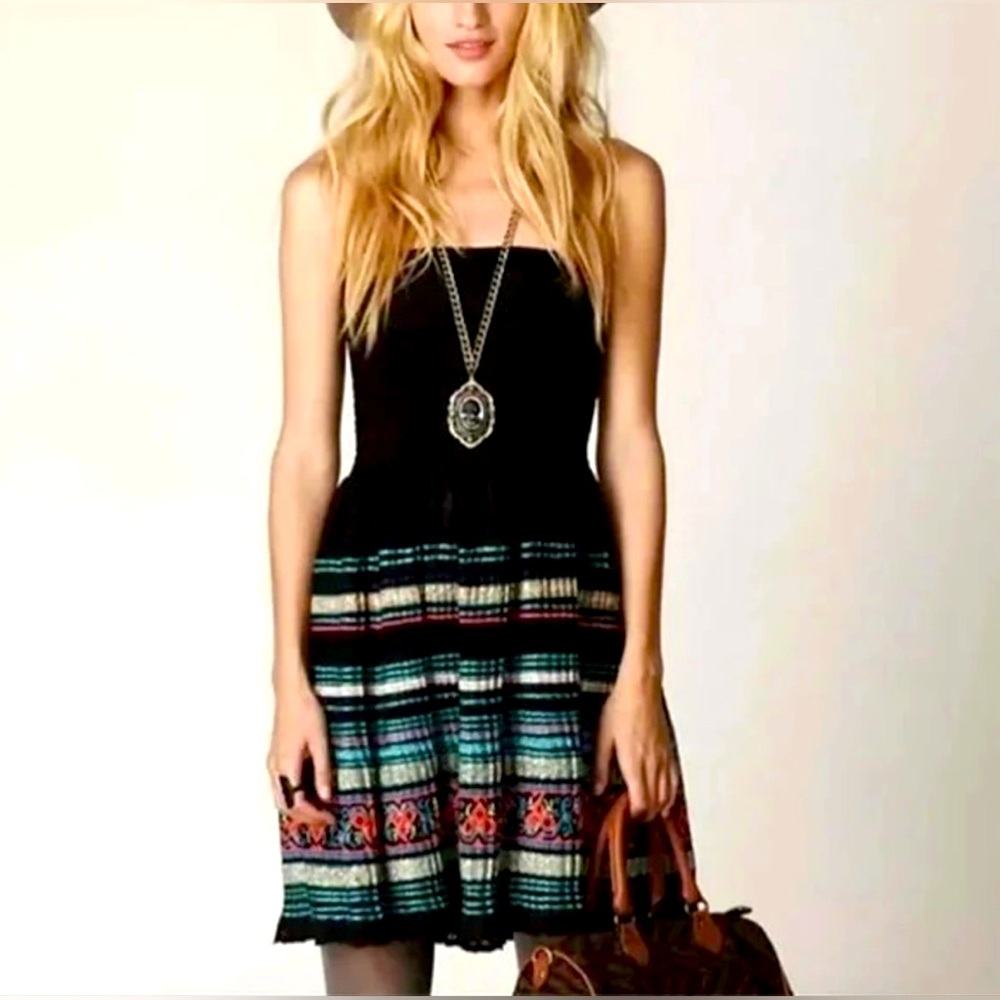 Free People Show Off Your Skirt Dress in Black Combo Size Medium